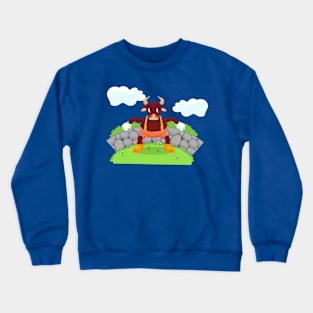 Bull Cartoon Hand Drawn Crewneck Sweatshirt